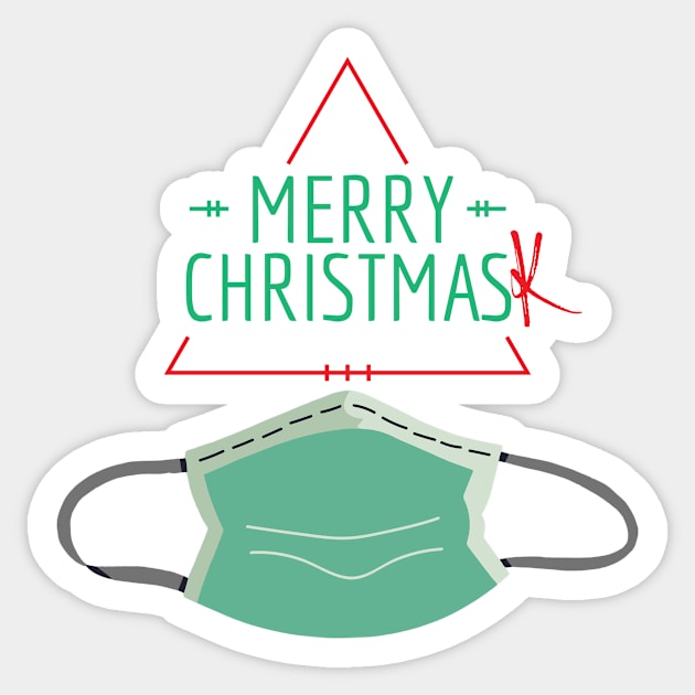 Merry Christmask Funny Christmas Gift Quarantine-Mas Festive Quarantine Costume Sticker by nathalieaynie